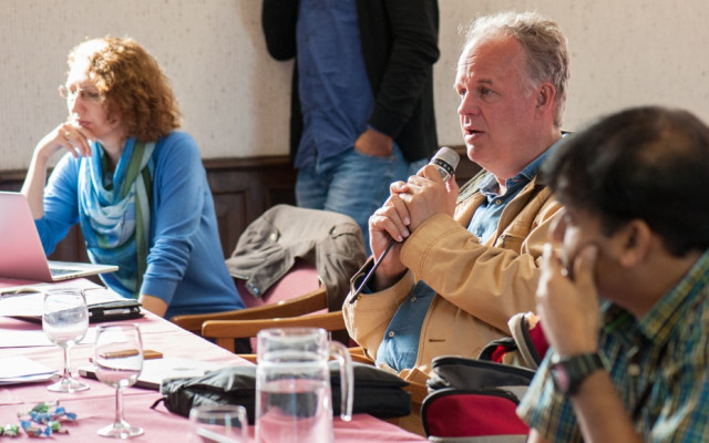 Genebank Platform Management Team Chair Dr Thomas Payne of CIMMYT makes a comment at the 2017 AGM. Photo: Michael Major /Crop Trust